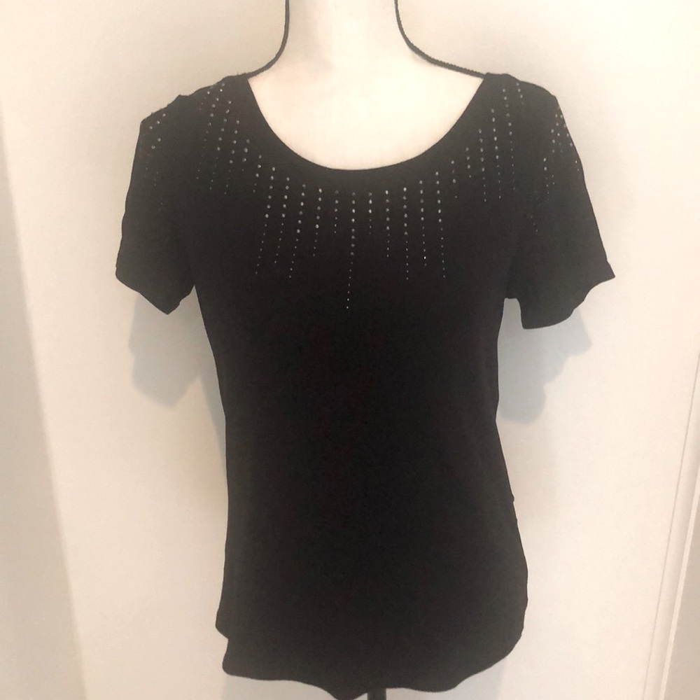 Westport Black Rhinestone Short Sleeve Tee